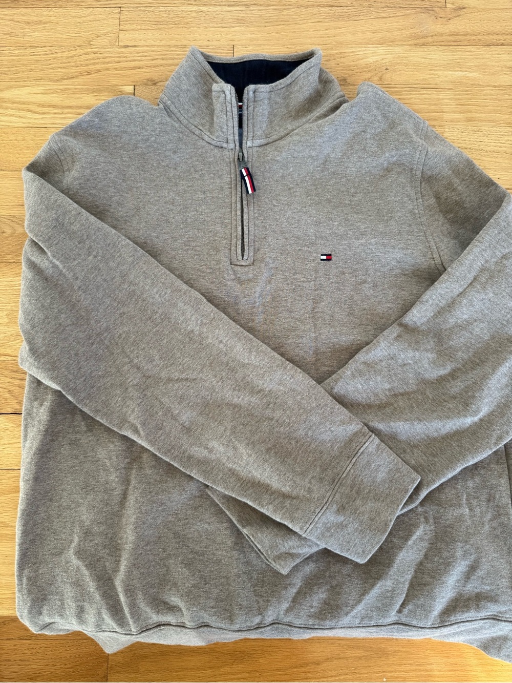 Tommy Hilfiger Men's Tan Half-Zip Pullover Sweater